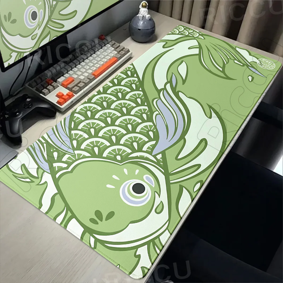 Chinese Carp Mouse Pad Office Accessories Large Gaming Desk Mat HD XXL XS Keyboard Mouse Mat Koi Fish Mousepad Yin-Yang Tablemat