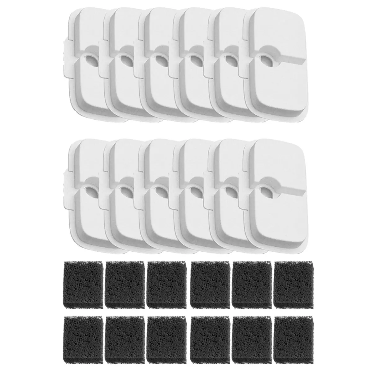 ABZT Replacement Filters for Cat Water Fountain,12 Filter Cartridges+12 Filter Cotton Pieces,12 Count for Pet Water Fountain