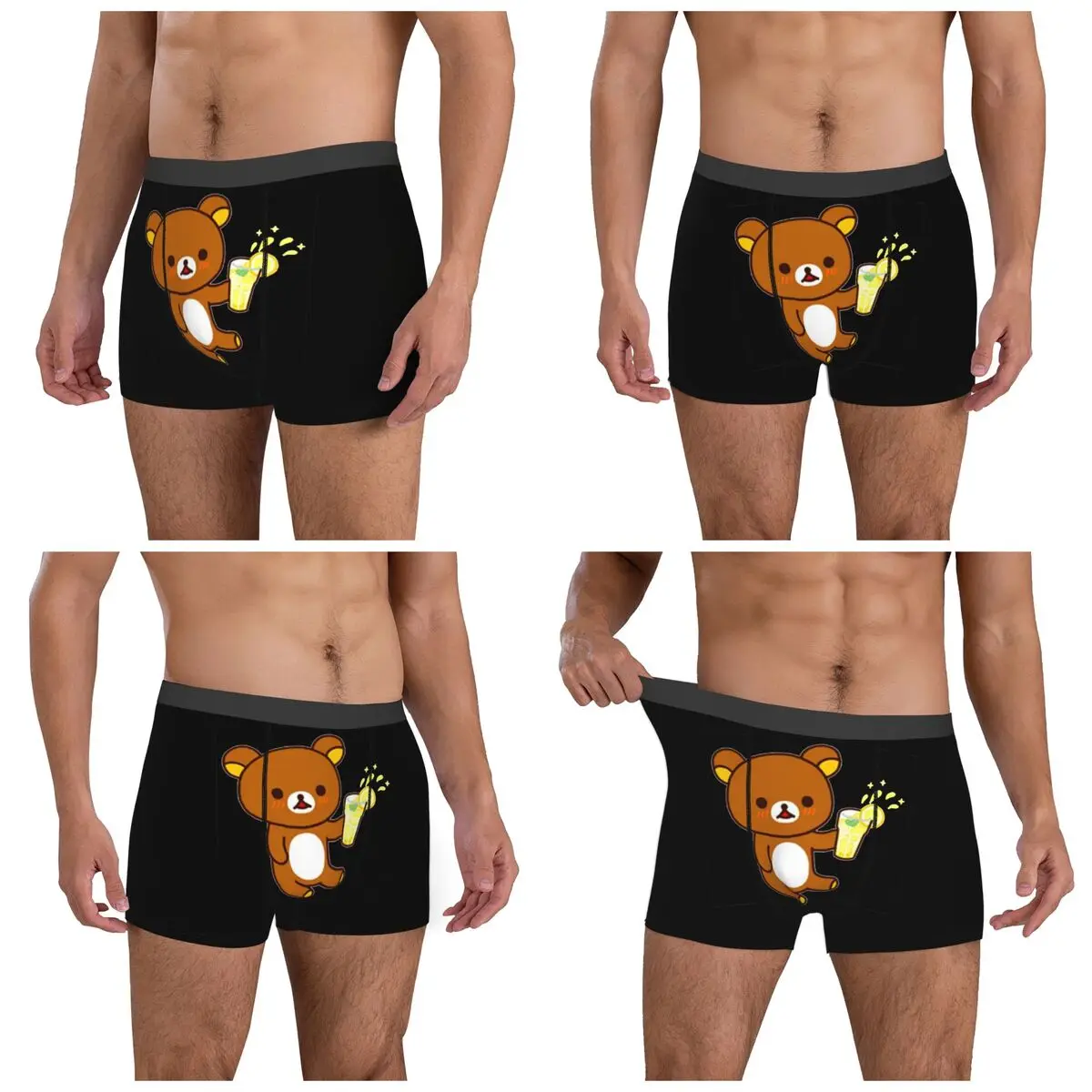 الملاكم السراويل السراويل كول عصير الليمون الحليب والموكا لطيف تيدي الدببة سراويل الرجال ملابس داخلية مريحة ل أوم رجل هدية
