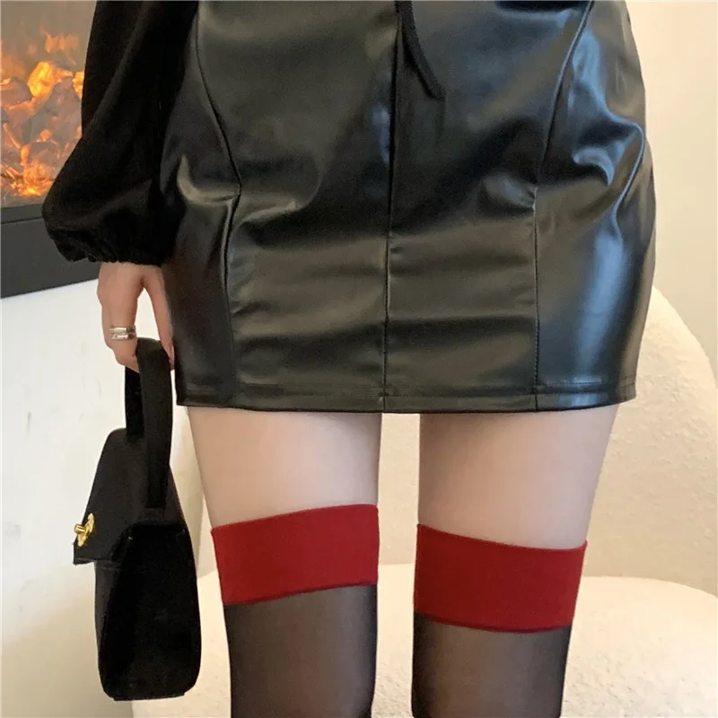 Neue sexy Overknee-Strümpfe, Gothic-Spitze, transparente, oberschenkelhohe Strümpfe, Damen-Punk-JK-Strümpfe aus dünner Seide, einfarbig, 1/4 Stück – Detail 4