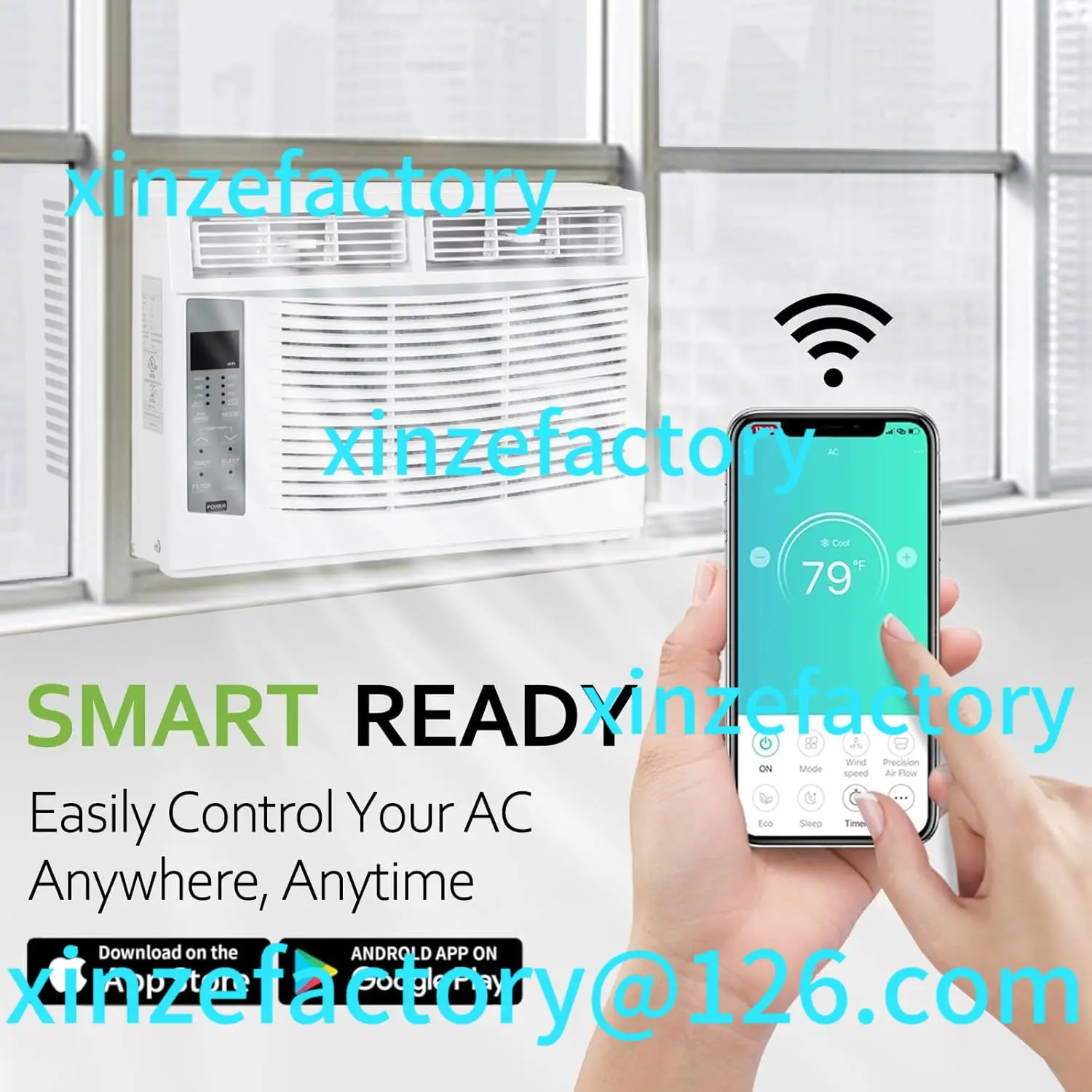 Customizable WiFi Enabled 6,000 BTU Window Air Conditioner,