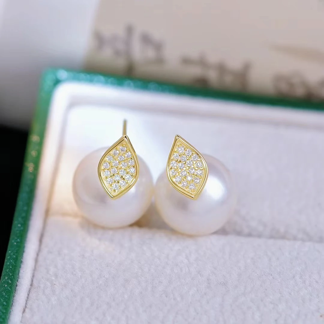 

Nice Quality 925 Sterling Silver Earrings Base Findings Mountings Jewelry Mounts Fittings Women's Accessories for 10-11mm Pearls