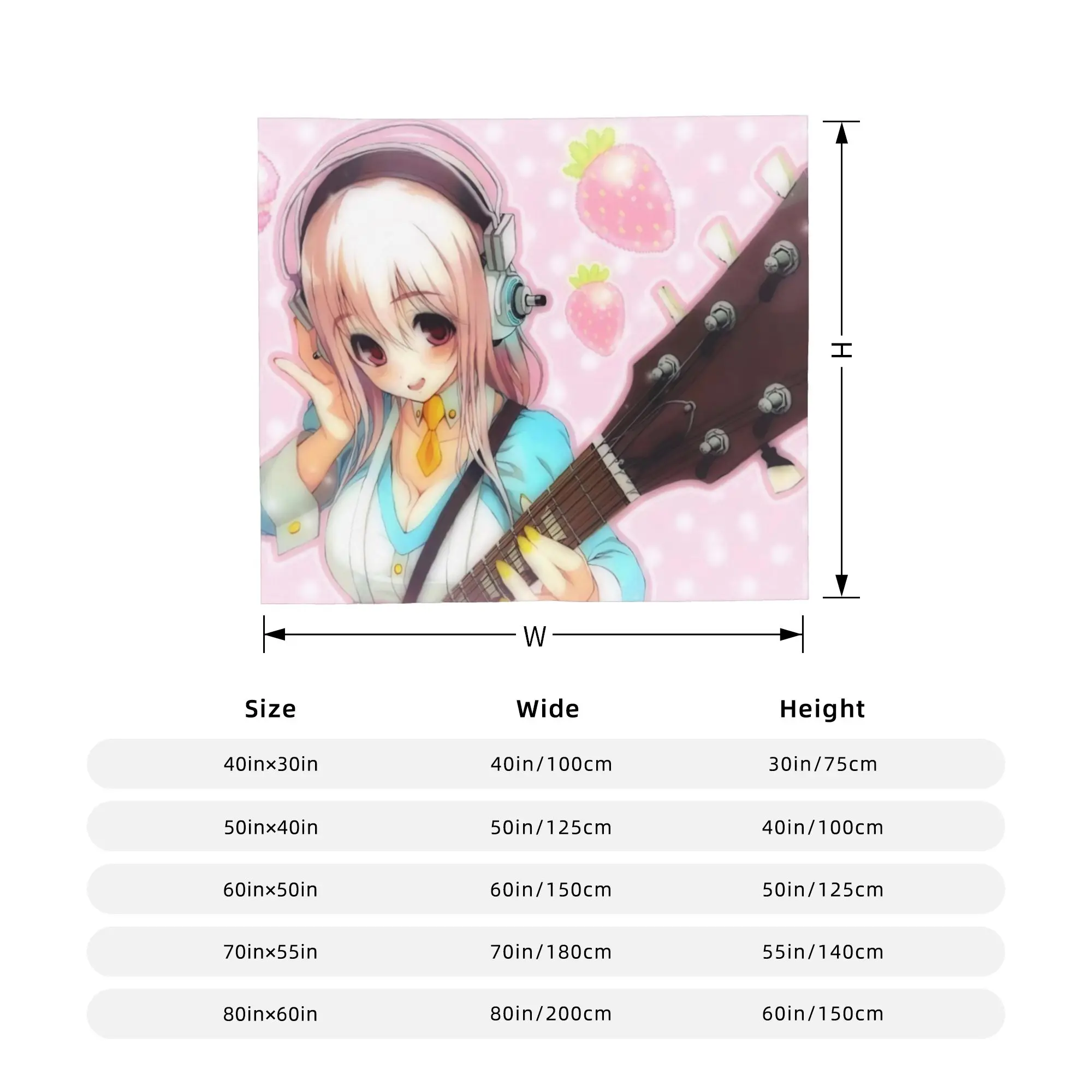 Kawaii S-Son-icos الموسيقى فتاة البطانيات الصوف المنسوجات ديكور متعددة الوظائف فائقة النعومة رمي بطانية للمنزل السفر المفارش #4