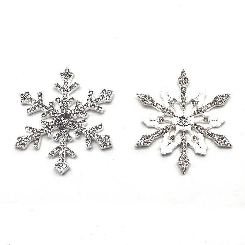 2Pcs new alloy diamond snowflake gift box Christmas tree DIY stick wedding dress gift box decoration accessories