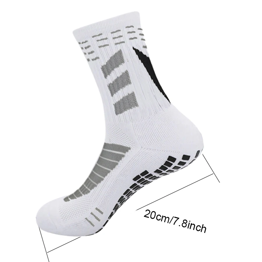 4 أزواج من الجوارب الرياضية للجنسين غير القابلة للانزلاق لكرة القدم وكرة السلة والبيسبول والرجبي وكرة القدم وركوب الدراجات جوارب رياضية للرجال والنساء