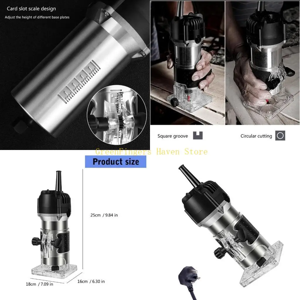 جهاز توجيه الخشب الديناميكي F68D مع مجموعة لقم دقيقة جهاز توجيه النجارة أداة تشذيب الخشب المصنوعة من الألومنيوم ممتازة لتقليم #1