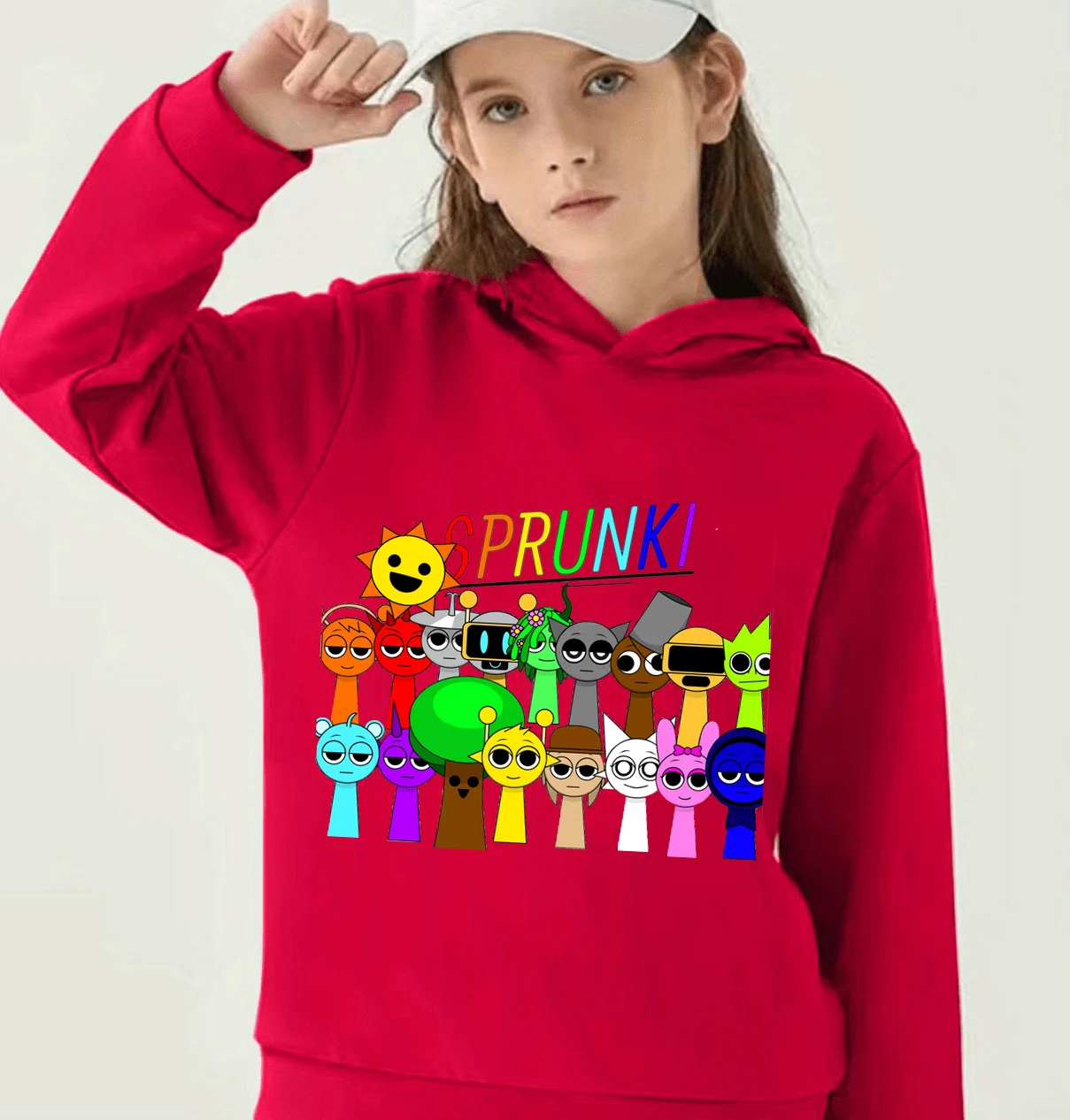 Sprunki moletom com capuz infantil, jogo quente incredibox, pulôver de manga comprida, roupas de desenho animado para meninos e meninas, outono, casacos casuais