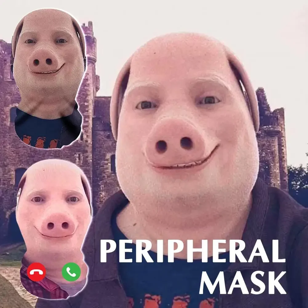 John Pork Lächelnde Interessante 3D-Gedruckte Nahtlose Maske Hut Cosplay Gesichtsmaske Party Cosplay Requisiten Halloween Maske Netz-Balaclava – Detail 3