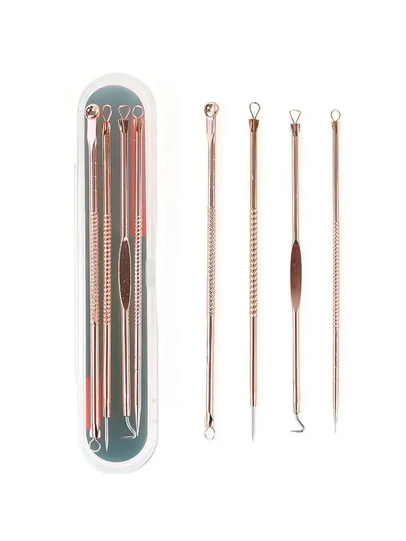 Comédons de points noirs d'acné pour femmes, dissolvant de boutons et d'imperfections, soin de la peau, traitement de l'acné, nettoyant pour les pores, crochet, beauté, 4 pièces