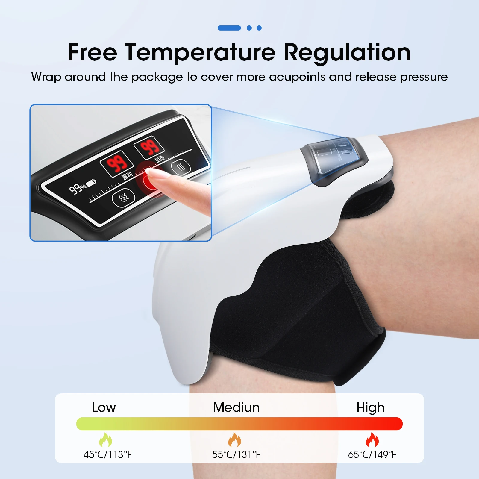 Wireless Electric Heating Knee Pad Heated Knee Massager Hot Compress Vibration Massage Type-C Rechargeable for Knee Care