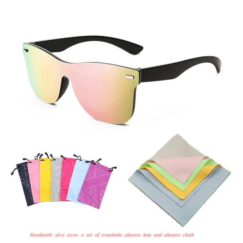 Cool&Ku Sunglasses, Rimless Mirrored Sun Glasses with Reflective One-Piece Lens