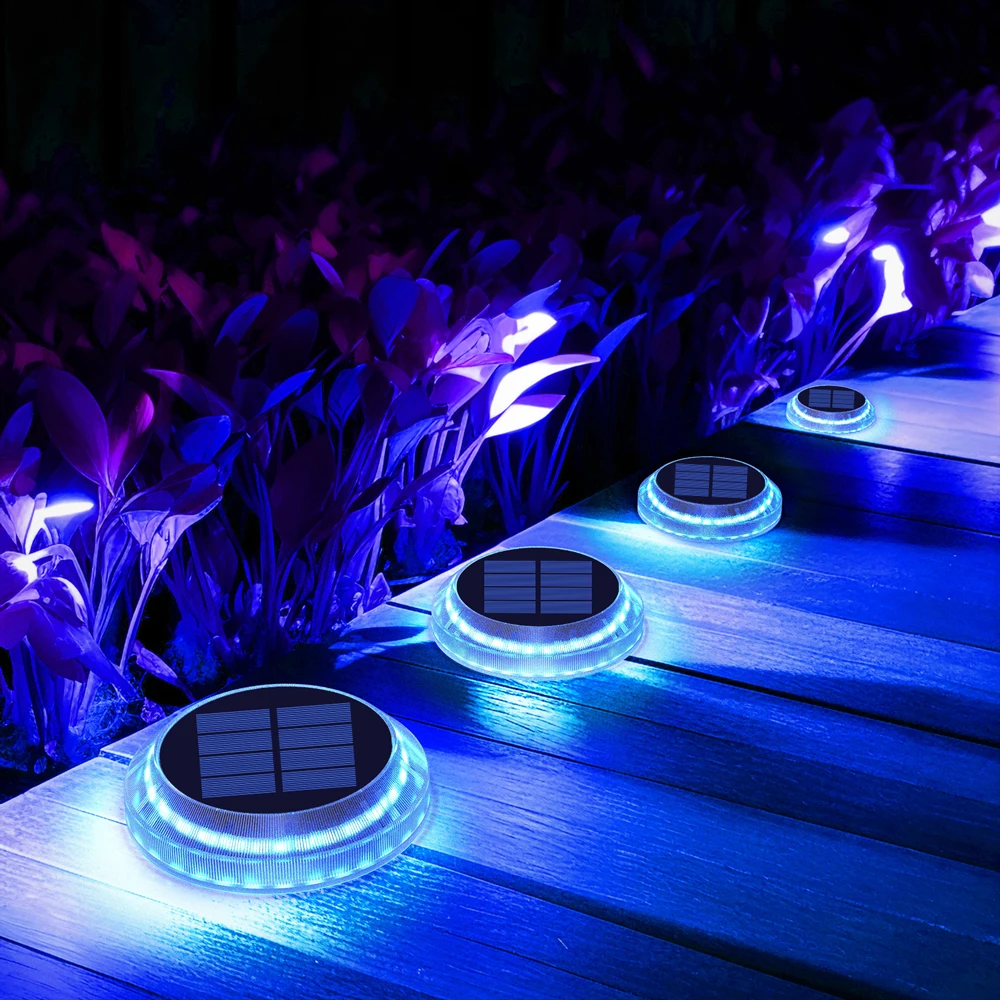 Solar LED Outdoor Deck Lights IP68 Waterproof Garden Step Lighting Auto On/Off Stairs Patio Pathway Yard Fence Wall Lamp