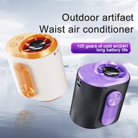 New Waist Clip Fan Portable Mini Hanging Neck Fan USB Rechargeable Fan Small Outdoor Camping Waist Fan With Power Bank LED Light