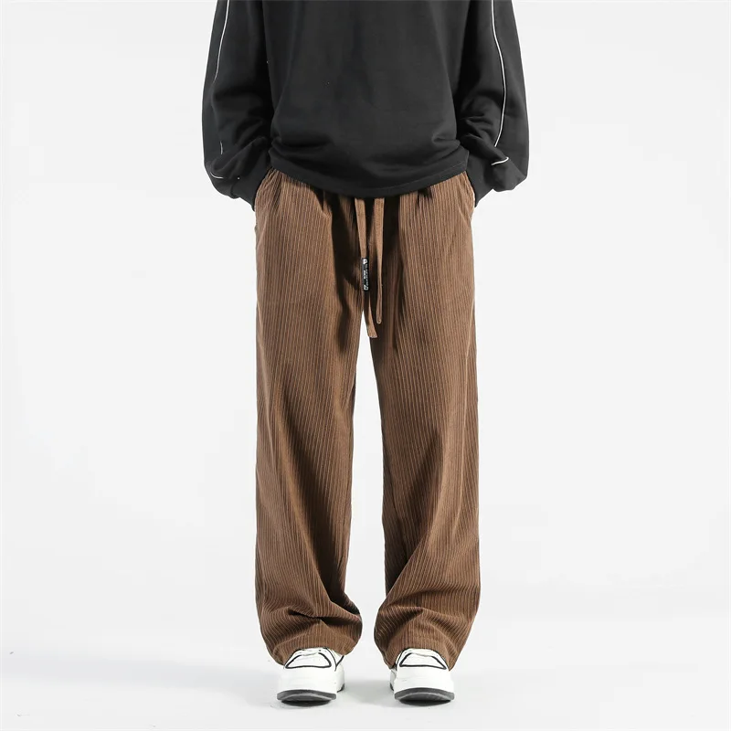 American Spring and Autumn Winter Retro Corduroy Casual Straight Tube Loose Street Floor Pants Men
