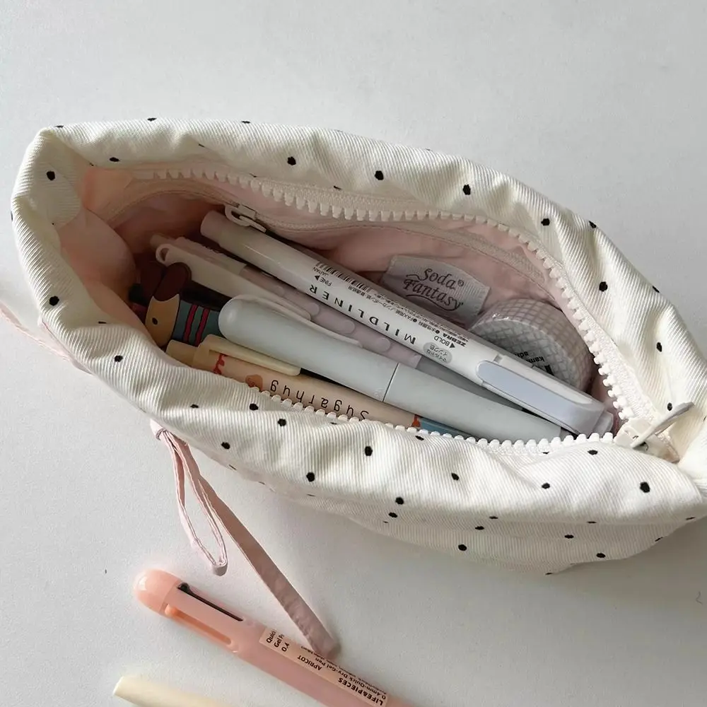 لطيف Bowknot موجة نقطة مقلمة الإبداعية المحمولة حقيبة التخزين متعددة الوظائف منظم قرطاسية لوازم الطلاب #2