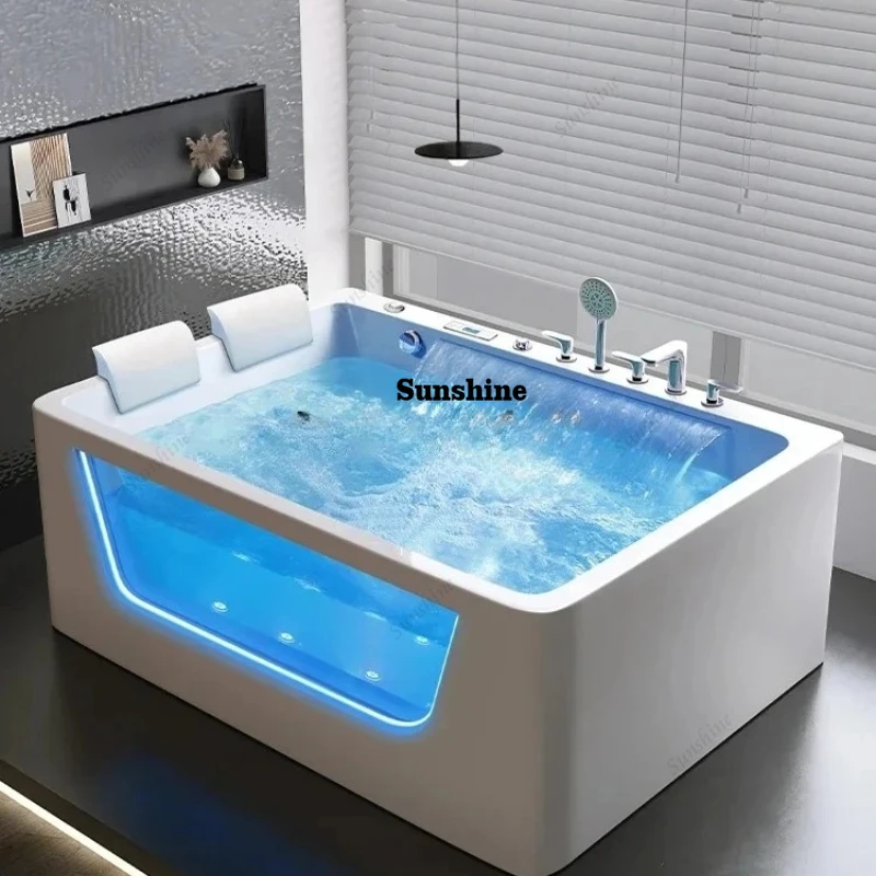 Double Couple Jacuzzi Household Smart Thermostatic Heating Water Curtain Waterfall Acrylic Adult Bath