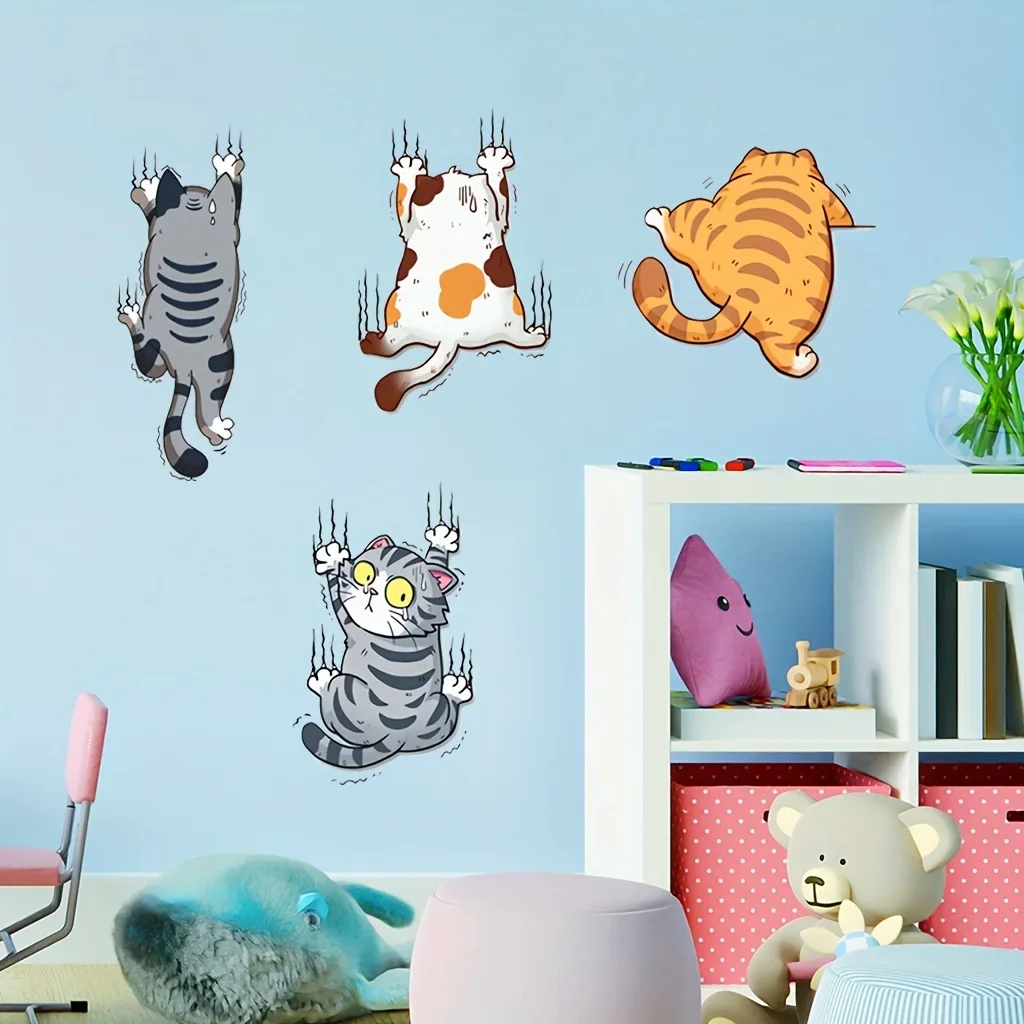 Cartoon Climbing Cat Lucky Cat - đánh giá và giá Home Bathroom Wallpaper
