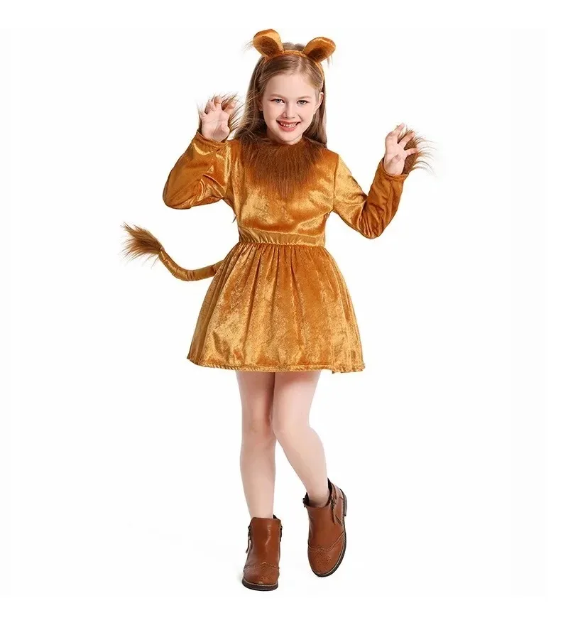 

Girls Cute Lion King Halloween Party Kids Cosplay Costume Jungle Safari Outfits Costumes Lion Dress up