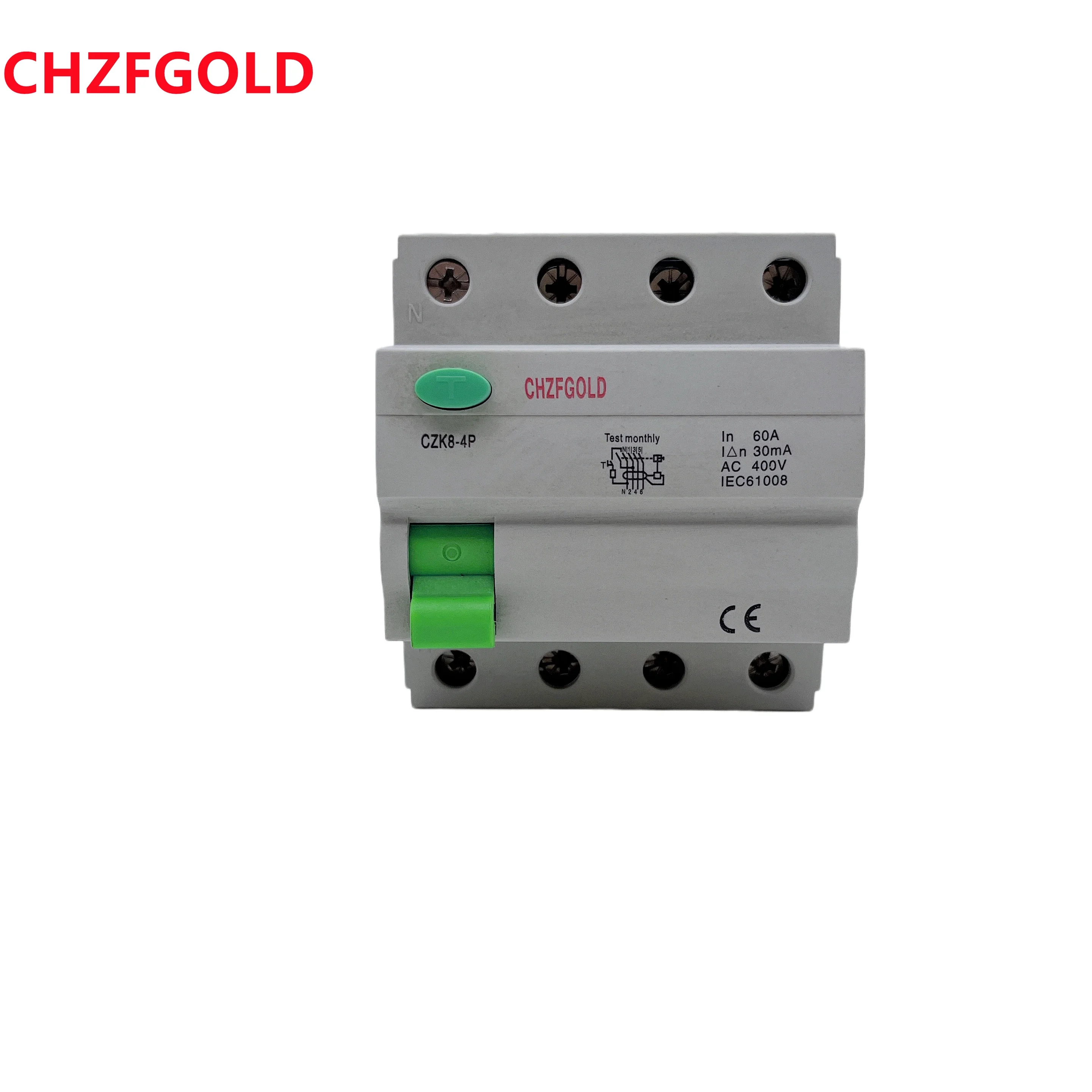 AC 2P 63A 10mA Leakage RCD RCCB Residual Current Device Circuit Breaker 10ma ELCB