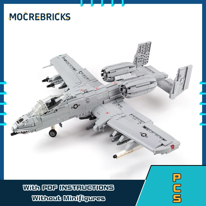 Modern Equipment A-10C Thunderbolt II Building Blocks Air Support Aircraft Model Bricks Creative Expert Toys Kids Xmas Present