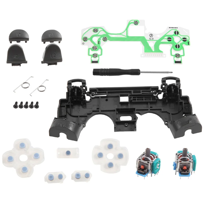 ABBN-1Set для PS4 JDS-040, триггерные кнопки контроллера, 3D-датчик, аналоговые колпачки и винты для большого пальца, инструменты, аксессуары