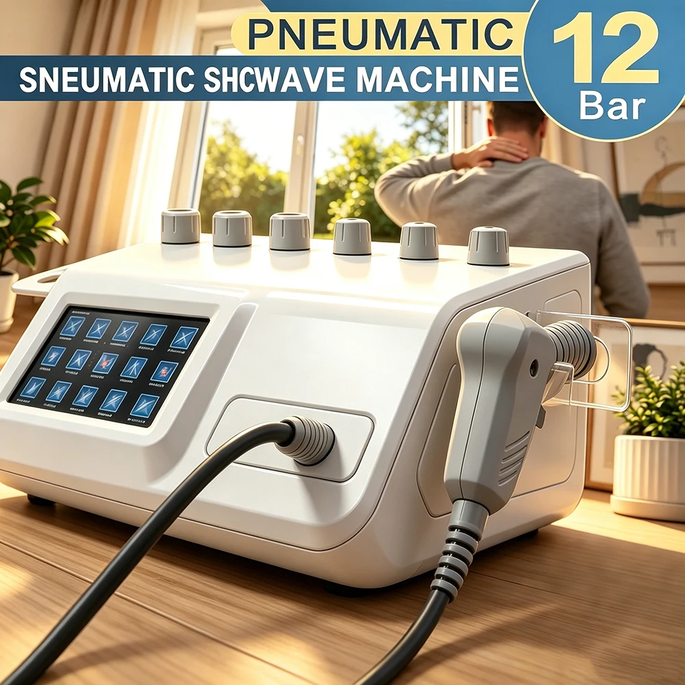 2026 New Pneumatic Shockwave Therapy Machine ED Treatment 12Bar Professional Shock Wave Instrument Pain Relief Body Relaxation