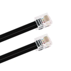 RJ11 RJ12 6P6C Data Cable, Male to Male Modular Data Cord Straight Wiring Pinout Telephone Handset Voice Extension Cable