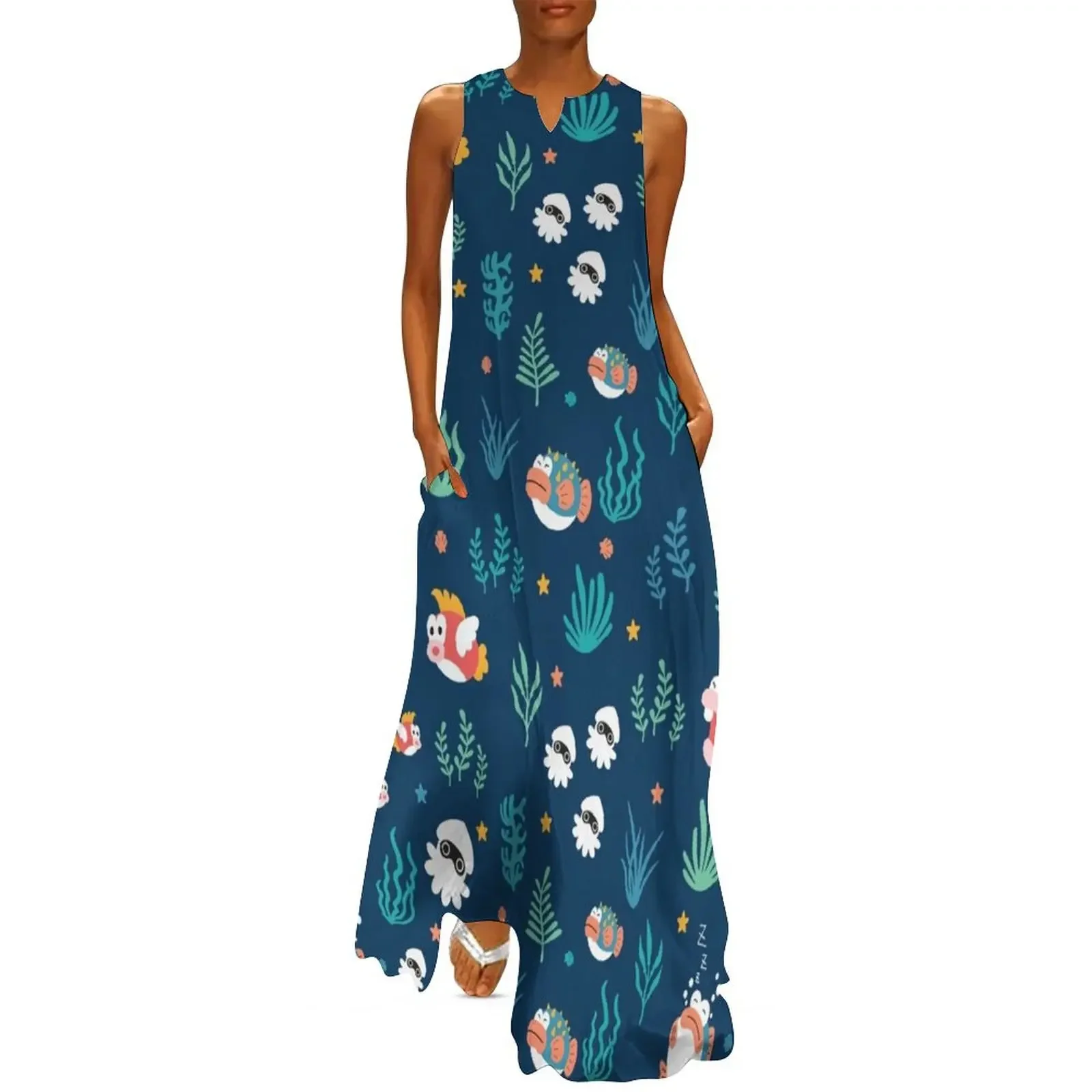 

plumber ocean pattern Long Dress beach dress dress party night Long dresses dresses for women