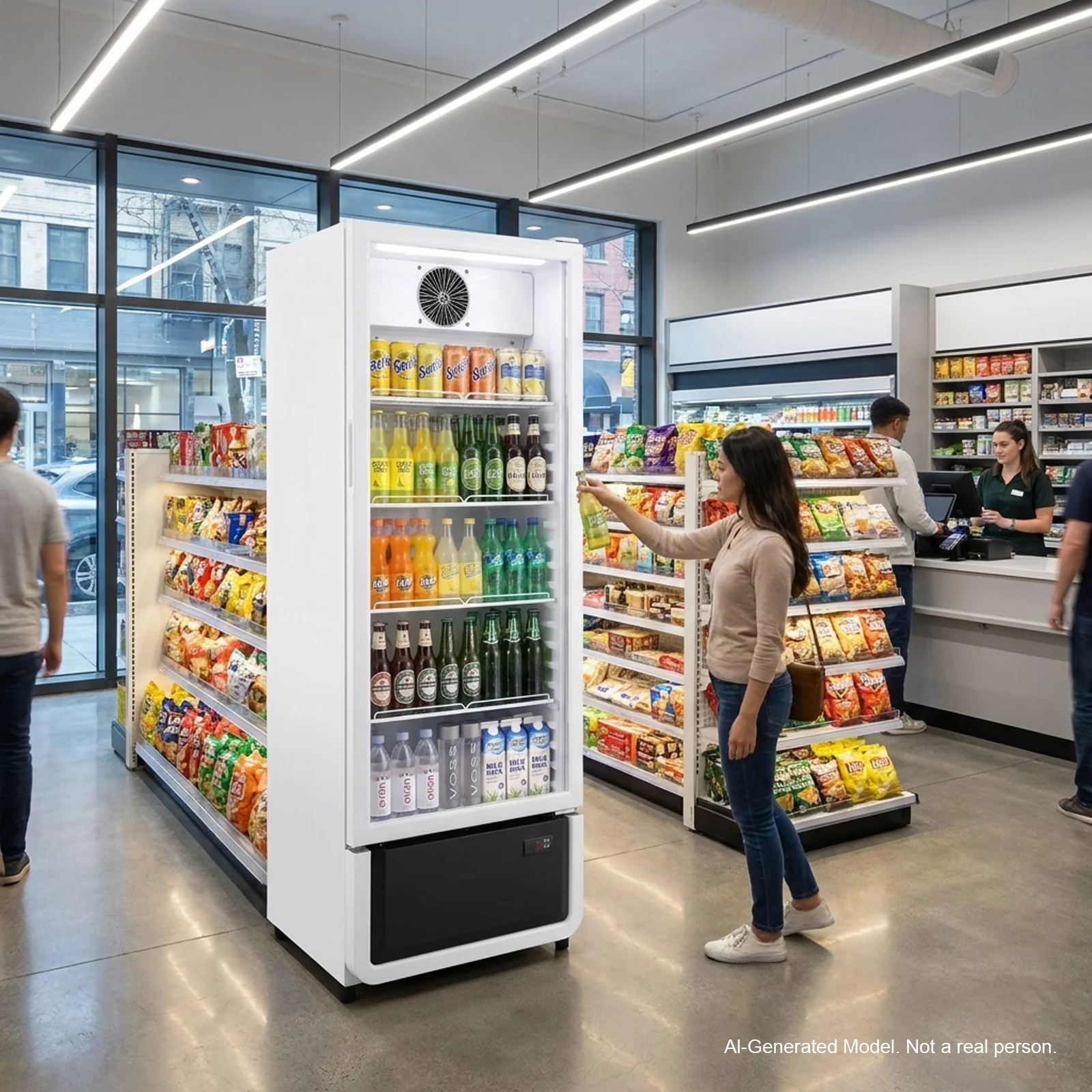 Yeego 264 Cans Display Refrigerator 8.37 Cu.ft 237L Single Door Commercial Beverage Refrigerator Detachable Shelves for Convenience Stores, Gas Stations, Supermarkets, Restaurants Etc