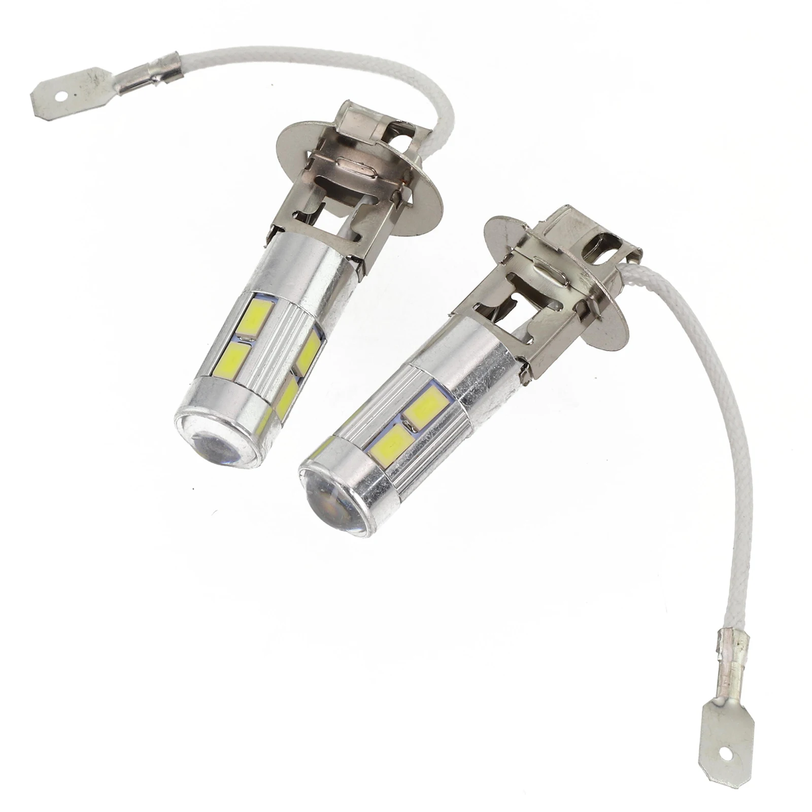 2 ชิ้น H3 50W 6000K 1200Lumens ​   หลอดไฟ LED รถยนต์กําลังสูง White COB Led Technoloty LED Chip Car Light Gadgets อายุการใช้งานยาวนาน