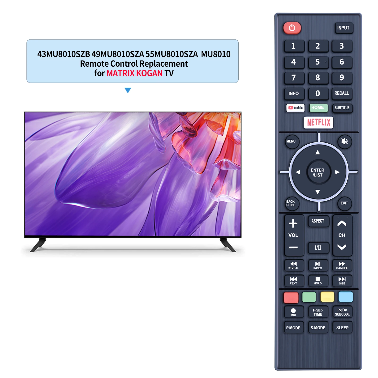 New Remote Control for MATRIX KOGAN 43MU8010SZB 49MU8010SZA 55MU8010SZA MU8010 Series Smart TV