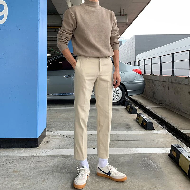 8 Color Turtleneck Slim Base Winter Long Sleeve Men Sweater Teenagers Fashion Loose Casual Harajuku Simple Men Clothes Pullovers