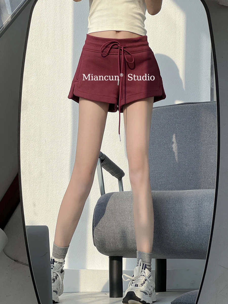Classic Four Seasons Grey Running Sports Shorts Women's Loose Casual Hot Pants Street Style Low Waist Three-quarter Length