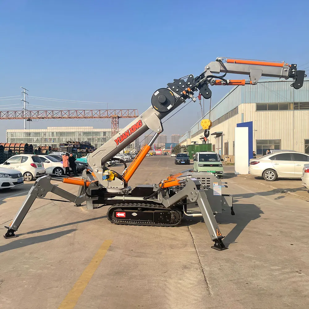 

3 Ton 2 Ton Crane Spider Glass Lift Wireless Control Mini Spider Crane Crawler with Fly Jib for Construction Site Work Pro