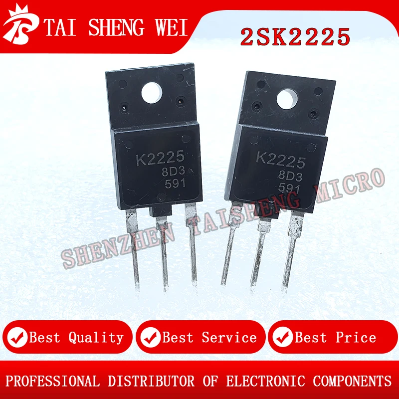 

2 pcs brand new K2225 2SK2225 TO-3PF MOSFET inverter common switch transistor transistor printing K2225 TO-3P new
