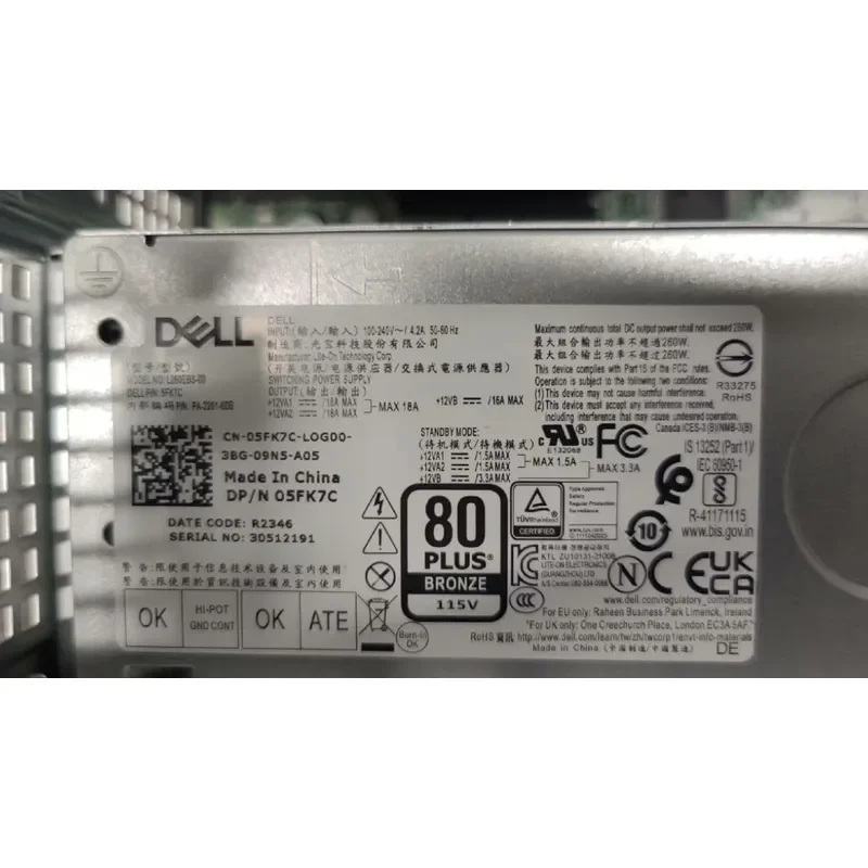 for Dell 240W Computer Power Supply Interface 8+4+4