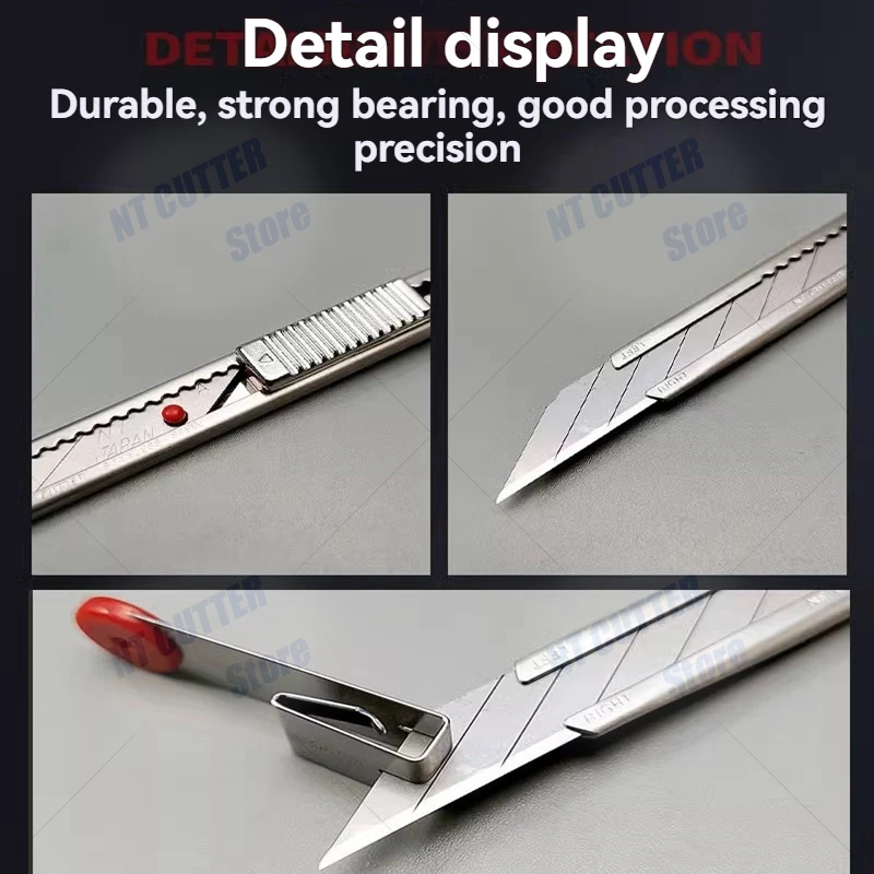 Japanese original NT CUTTER AD-2P small 30-degree paper cutter A-1P 58-degree multi-function 9mm utility knife stainless steel knife holder used for: car wrapping blade does not damage the glass