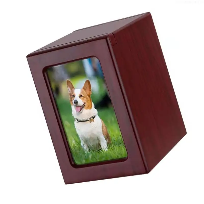 Cremation Urn Pet Cinerary Casket Memorial Box Ashes Funerary Animals Pet Cats Dogs Funeral Supply Can Place Photo 85AC