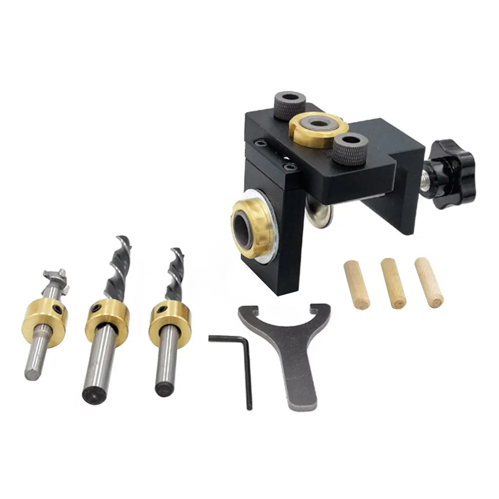 1Set Woodwork Hole Positioner High-Class Material Punching Locator for DIY Furnishing Woodwork Drilling Marking Line Drawing