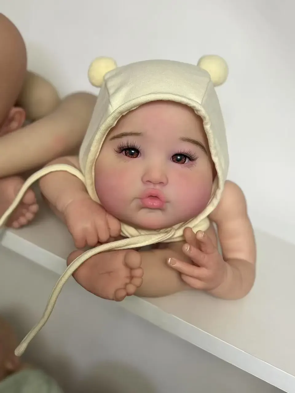 St.Store – Kit peint en forme de feuille de bébé Reborn, 19 pouces, personnalisé, fourniture limitée, partie de bricolage avec corps en tissu sans cheveux, cadeau de noël