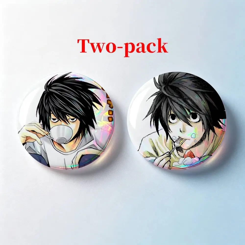 L-L Lawliet D-Death Note 2 Pieces Set Badge Set Fashion Brooches for Women Men Backpack Accessory Bag Badge Jewelry Gift - view 3