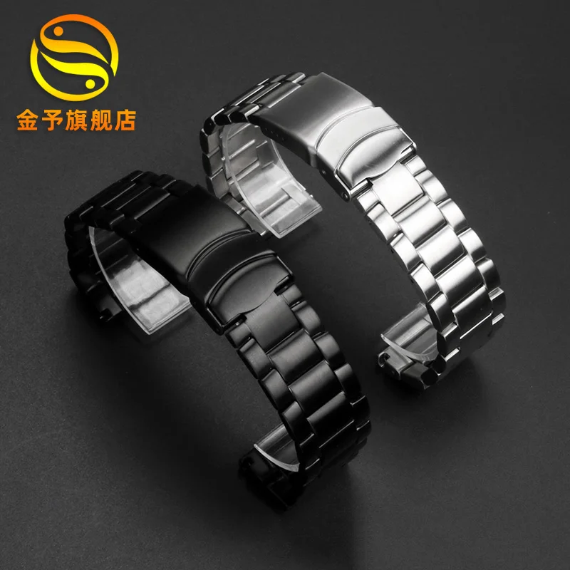 For Casio PROTREK Series Watch Chain PRW-60YT PRW-70/50/30 PRW-6900Y stainless steel strap 23mm Black silver Bracelet