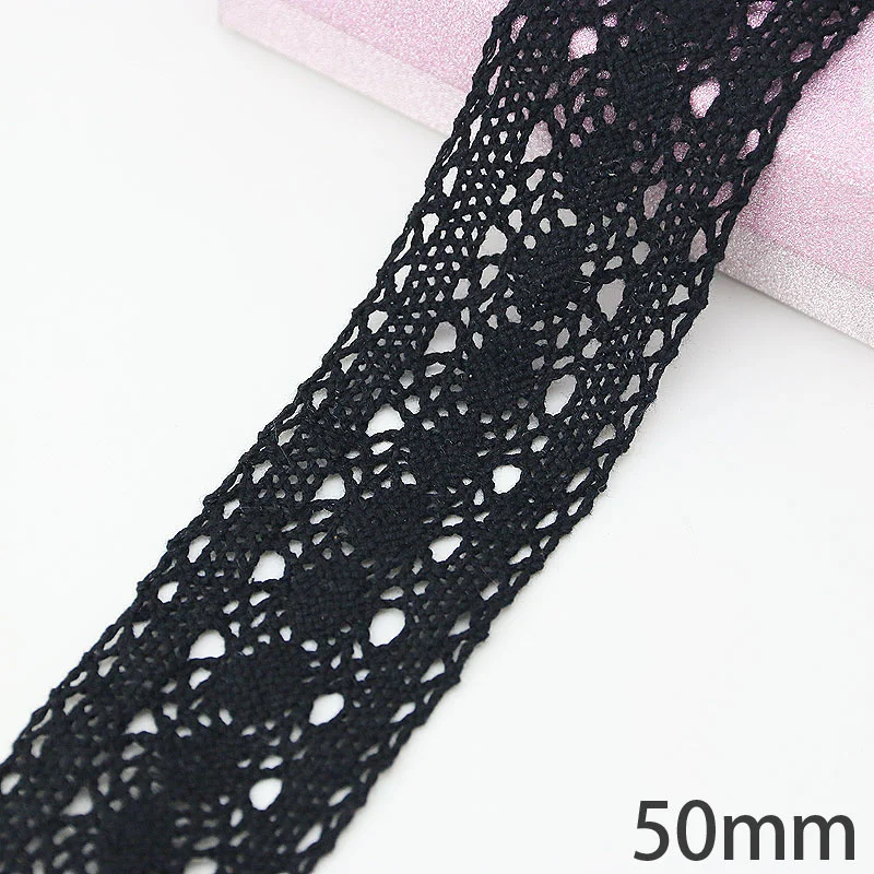 (5 Meters/roll) Black Cotton Embroidery Hollow Out Ribbon Fabric Decoration DIY Decorative Sewing Handmade Craft Materials