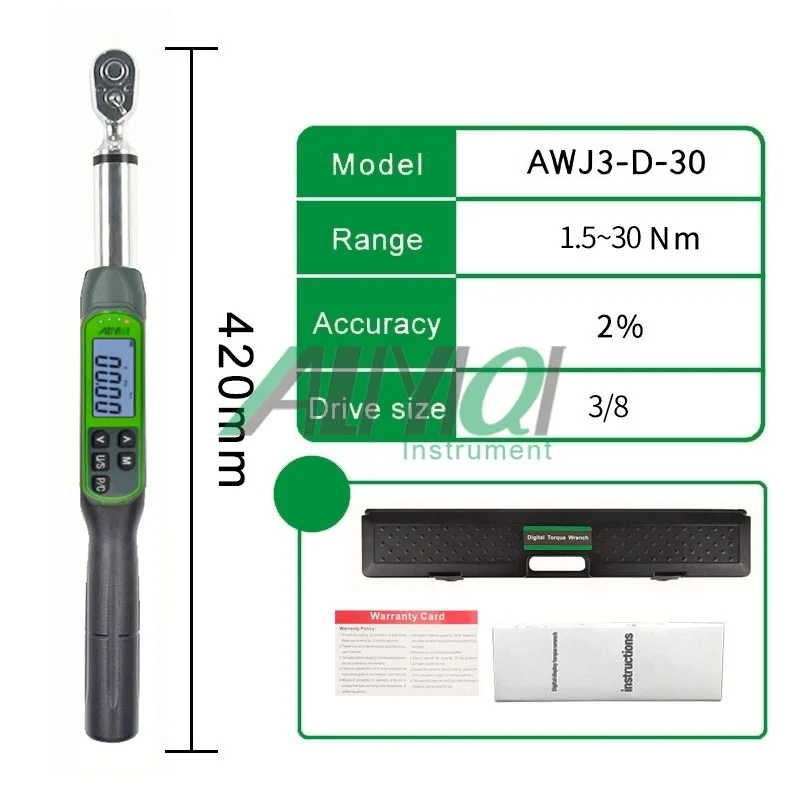 

ALIYIQI 3/8 приводной зуммер и четыре светодиодных фонаря, регулируемый цифровой динамометрический ключ, 2% точность, динамометрический инструмент для ремонта велосипеда, ключ