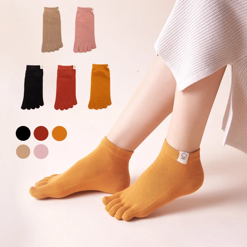 

Sweet Women Five Finger Socks Female Socks Solid Color Toe Sock Slippers Girls Lady Invisible Sokken Harajuku Sexy Sox Meias