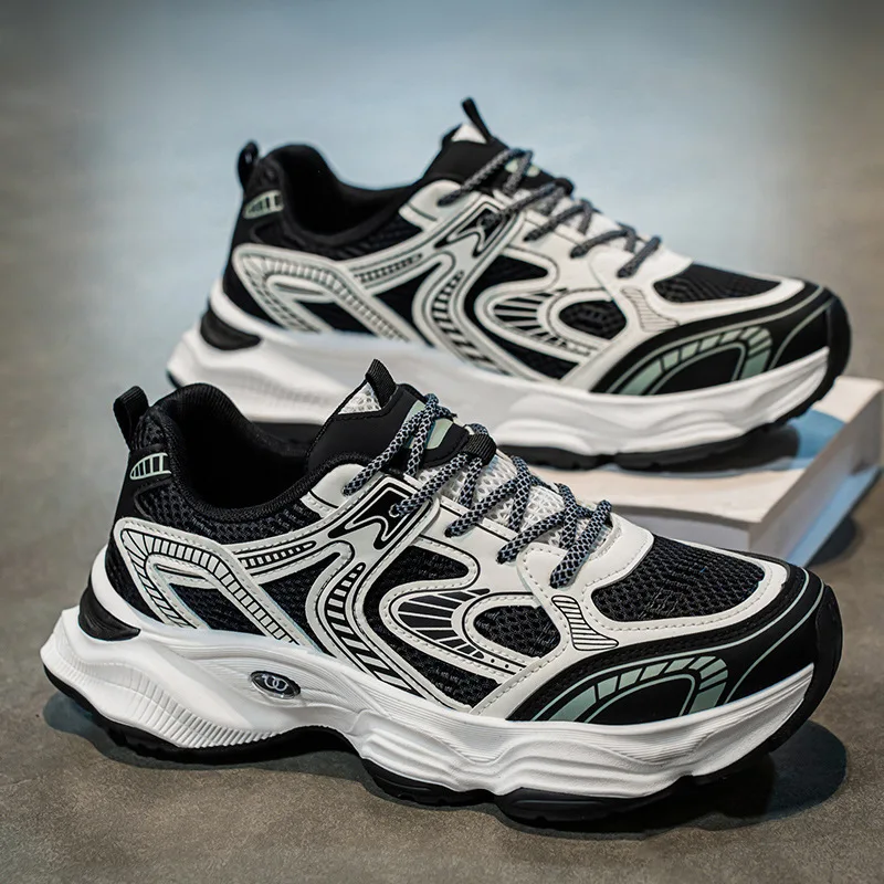 

2025 Autumn Men's Breathable Mesh Sneakers | Chunky Dad Shoes for Running & Casual Wear | Trendy Platform Sports Shoes