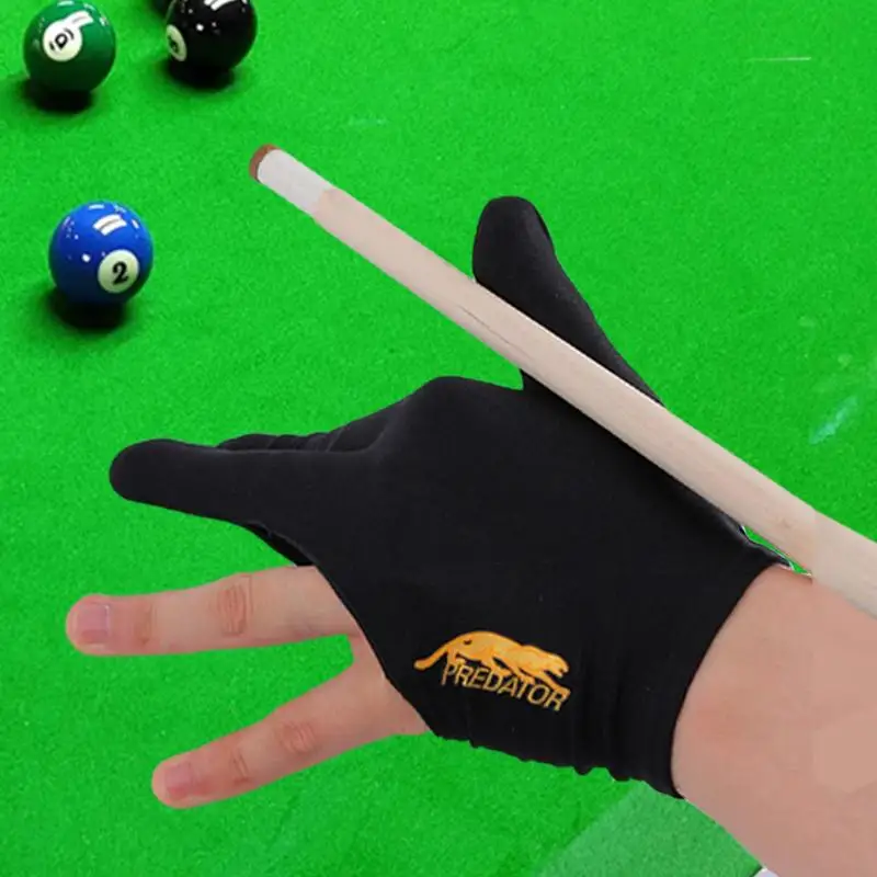 Pool Table Gloves 2pcs 3 Fingers Billiards Training Glove Breathable Slip-proof Elasticity Embroidered Pool Cue Sports Glove