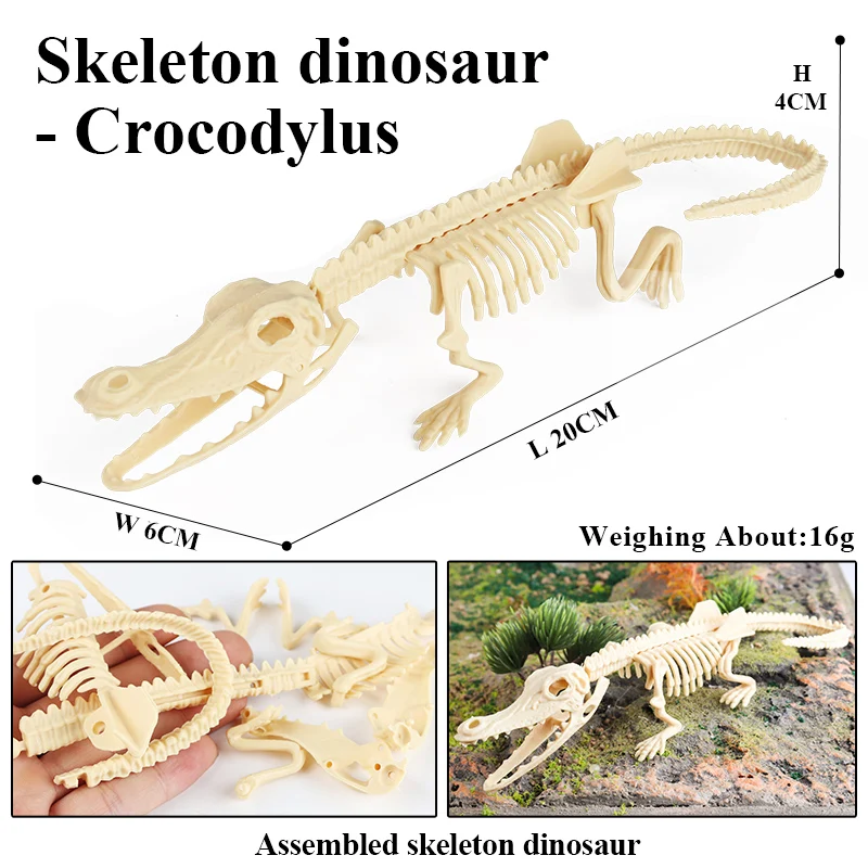 Oenux DIY montaż skamieniałości dinozaura jurajskiego szkielet mosazaura tyranozaura kolekcja figurek Model kreatywny zabawka dla dzieci