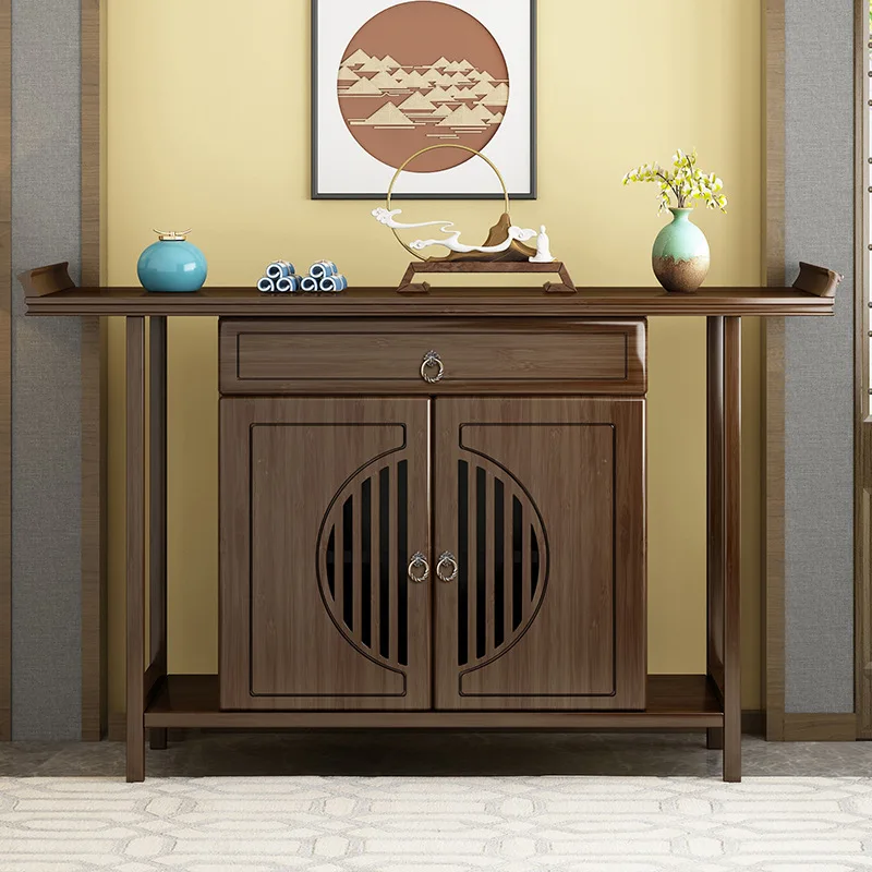 

New Chinese-style entrance table Light luxury door Floor-to-ceiling household partition cabinet Supply table Strip table Solid