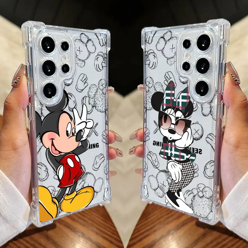 Clear Phone Case For Samsung Galaxy S26 S25 S24 Ultra S23 S22 Plus S21 S20 FE Shockproof Soft Silicone Cover Mickey Disney Mouse